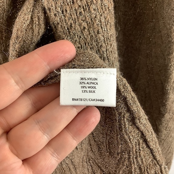 Eileen Fisher Brown Alpaca Blend Cardigan Sweater - Picture 4 of 5